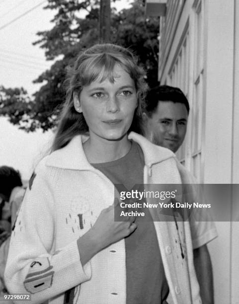 Sinatra's Third Wife?, Mia Farrow has a smile as she goes ashore at Martha's Vineyard, Mass., from 168-foot yacht on which she is sailing with Frank...