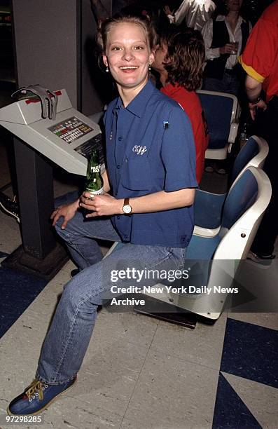 Martha Plimpton is ready to play at the Second Stage All Star Bowling Classic Benefit at Leisure Time Bowling Lanes in the Port Authority Bus...