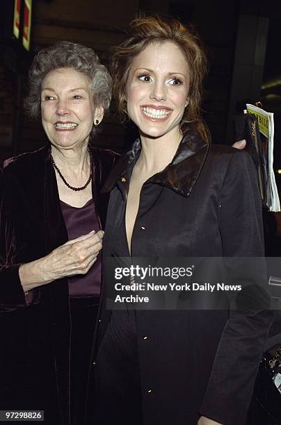 Mary-Louise Parker gets together with her mother Caroline Parker at a party at the Supper Club after opening night of the Broadway Play "Proof".