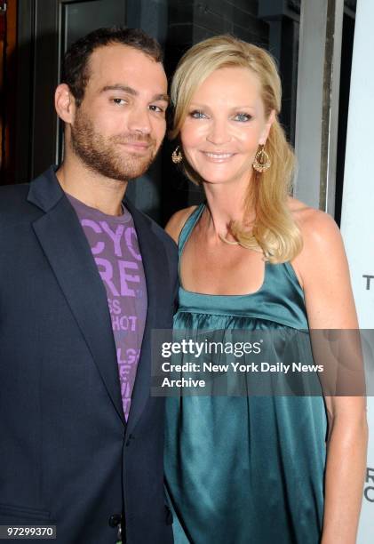 Joan Allen with her boyfriend Shawn Diamond at the Cinema Society's NY Premiere of "Trumbo" held in the Tribeca Cinemas