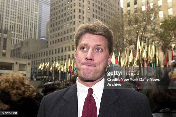 Fred Trump 3rd speaks at Rockefeller Center about contesting the will of his grandfather Fred Trump. After he and his sister challenged the will,...