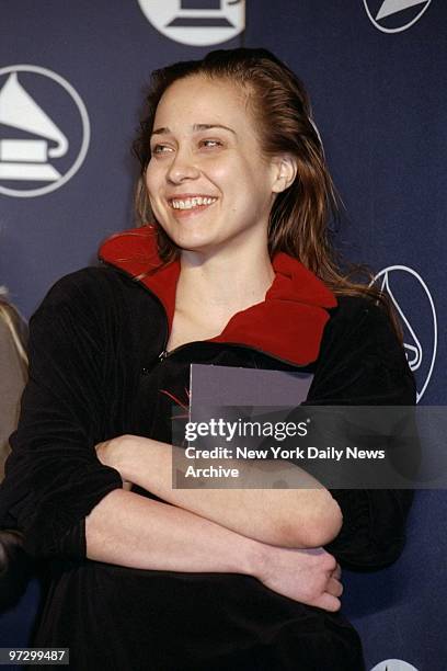 Singer Fiona Apple is on hand to announce the nominees at the 40th annual Grammy Awards nominations at Radio City Music Hall.