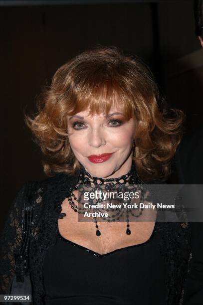 Joan Collins is on hand for the Christopher Reeve Paralysis Foundation's 13th annual "A Magical Evening" awards gala at the Marriott Marquis hotel on...