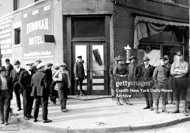 Martial Law ruled in Herrin, Il, yesterday as Klan and foes prepared to bury dead. Gunplay fatal to Glenn Young and three others was waged at this...