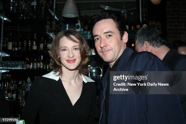 Joan Cusack and her brother, John, get together at the after screening party for the movie "Max" at The Bubble Lounge. He stars in the film.
