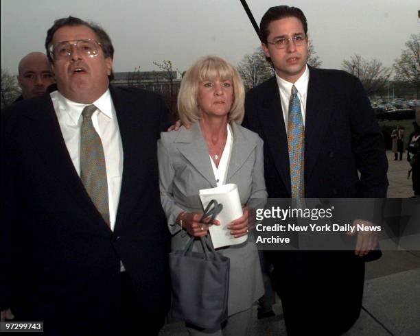 Mary Jo Buttafuoco leaves Nassau County Court. She appeared at a hearing for a reduced sentence for Amy Fisher, who shot her in 1992.