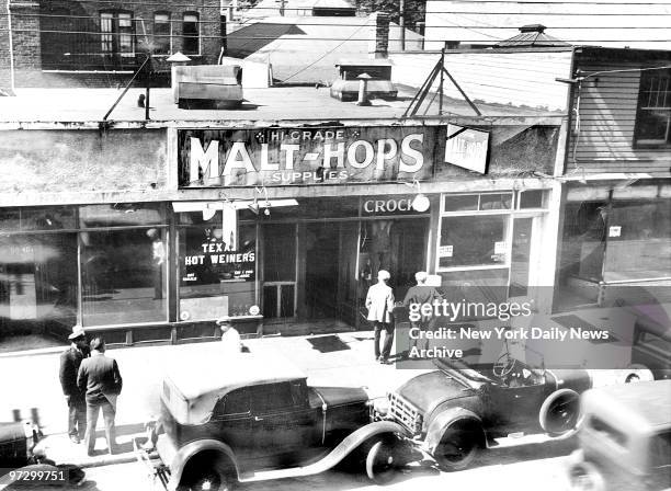 This is the speakeasy at 90-40 161st Street, Jamaica, Queens where rum racketeers attempted to burn two men at the stakes, sending them to Mary...