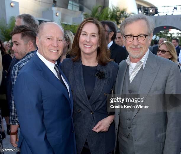 Producer Frank Marshall, Kathleen Kennedy and executive producer Steven Spielberg arrive at the premiere of Universal Pictures and Amblin...