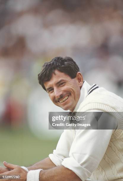 New Zealand all rounder Richard Hadlee pictured smiling during the 1990 Test Series against England at Trent Bridge in July 1990.