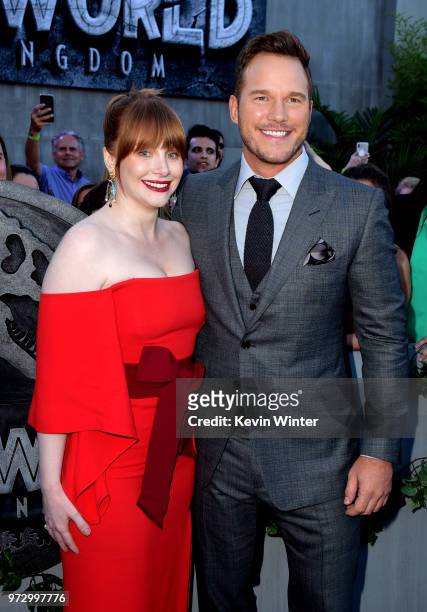 Actors Bryce Dallas Howard and Chris Pratt arrive at the premiere of Universal Pictures and Amblin Entertainment's "Jurassic World: Fallen Kingdom"...