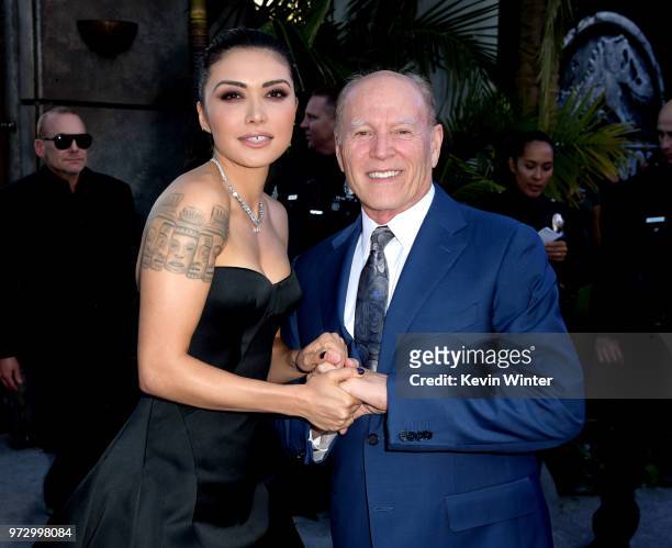 Actress Daniella Pineda and producer Frank Marshall arrive at the premiere of Universal Pictures and Amblin Entertainment's "Jurassic World: Fallen...