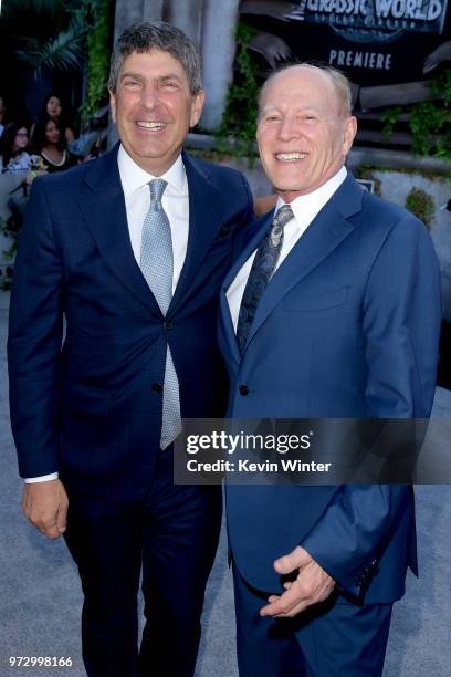 Jeff Shell, Chairman, Universal Filmed Entertainment and producer Frank Marshall arrive at the premiere of Universal Pictures and Amblin...