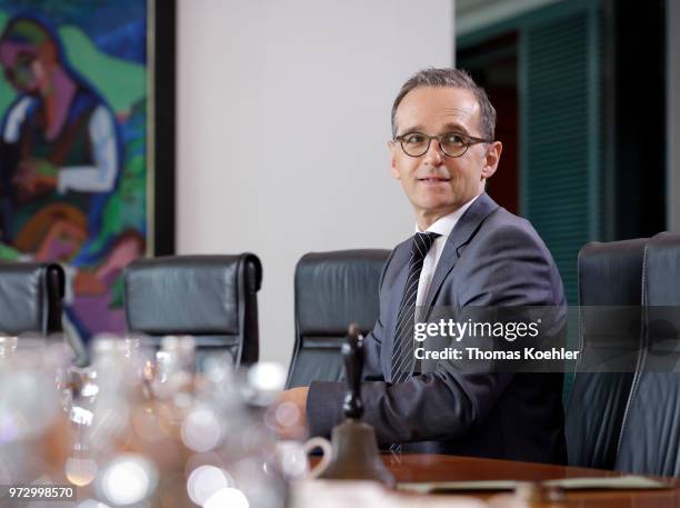 German Foreign Minister and Vice Chancellor Heiko Maas attends the Weekly Government Cabinet Meeting on June 13, 2018 in Berlin, Germany.