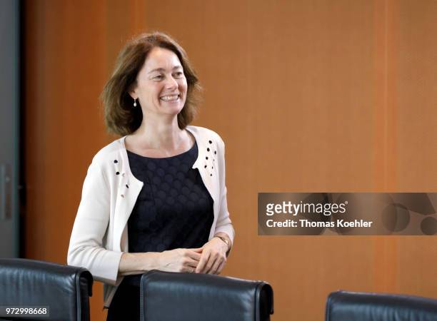 German Justice Minister Katarina Barley arrives for a Weekly Government Cabinet Meeting on June 13, 2018 in Berlin, Germany.