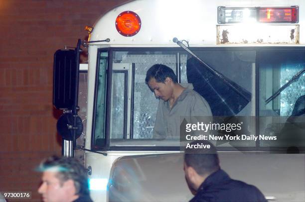Cesar Rodriguez gets off of a bus and is taken into Bellevue Hospital. Rodriguez and his wife, Nixzaliz Santiago, were indicted today on charges of...