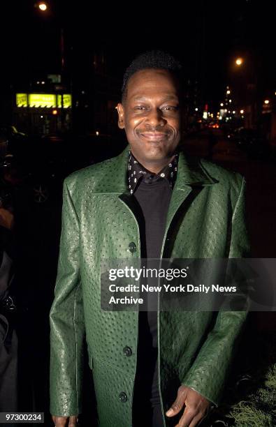 Singer Luther Vandross arrives at Bryant Park for the fall collection debut of the Sean John line as part of New York Fall Fashion Week 2001. The...