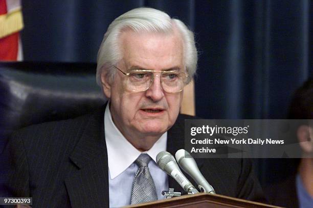 Chairman Henry Hyde during the House Judiciary Committee vote for hearings into the possible impeachment of President Clinton.