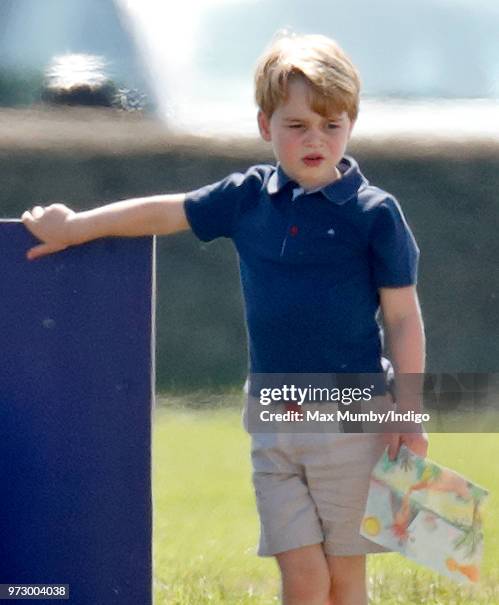 Prince George of Cambridge attends the Maserati Royal Charity Polo Trophy at the Beaufort Polo Club on June 10, 2018 in Gloucester, England.