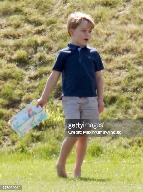 Prince George of Cambridge attends the Maserati Royal Charity Polo Trophy at the Beaufort Polo Club on June 10, 2018 in Gloucester, England.