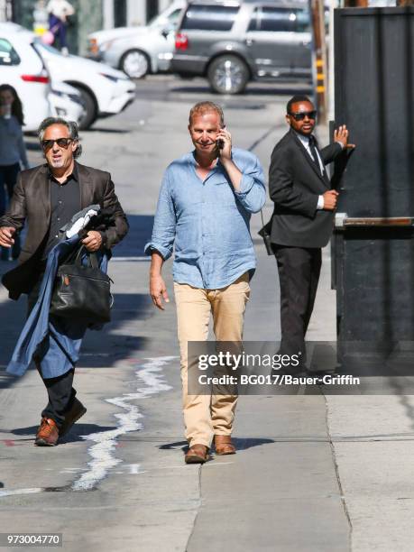 Kevin Costner is seen arriving at the 'Jimmy Kimmel Live' on June 12, 2018 in Los Angeles, California.