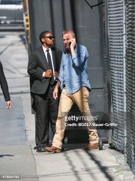 Kevin Costner is seen arriving at the 'Jimmy Kimmel Live' on June 12, 2018 in Los Angeles, California.
