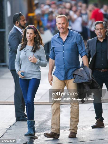 Kevin Costner is seen arriving at the 'Jimmy Kimmel Live' on June 12, 2018 in Los Angeles, California.