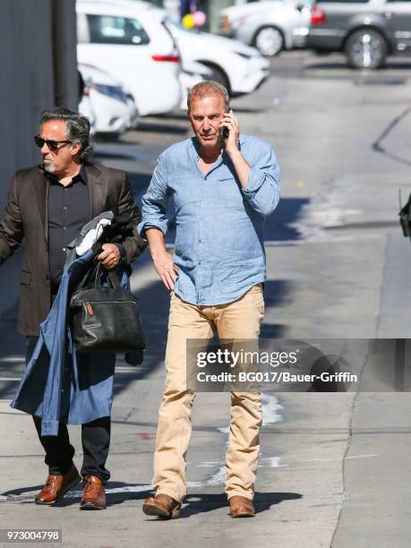 Kevin Costner is seen arriving at the 'Jimmy Kimmel Live' on June 12, 2018 in Los Angeles, California.