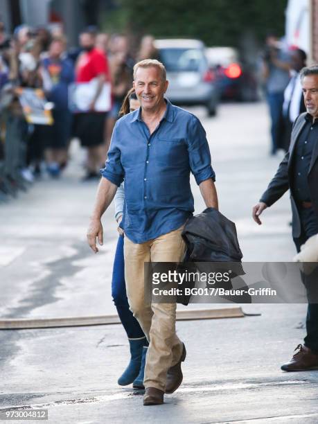Kevin Costner is seen arriving at the 'Jimmy Kimmel Live' on June 12, 2018 in Los Angeles, California.
