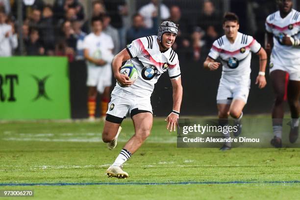 Clement Laporte of France during the Semi Final Final U20 World Championship between France and New Zealand on June 12, 2018 in Perpignan, France.