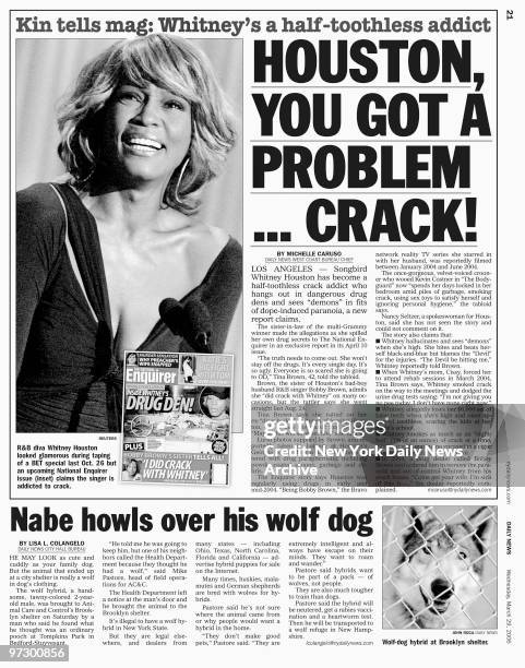 Daily News page 21 dated March 29, 2006..Headline: HOUSTON, YOU GOT A PROBLEM...CRACK!..R&B diva Whitney Houston looks glamorous during taping of a...