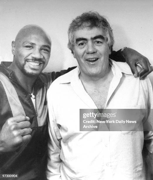 Marvin Hagler, middleweight champ with Jimmy Breslin.