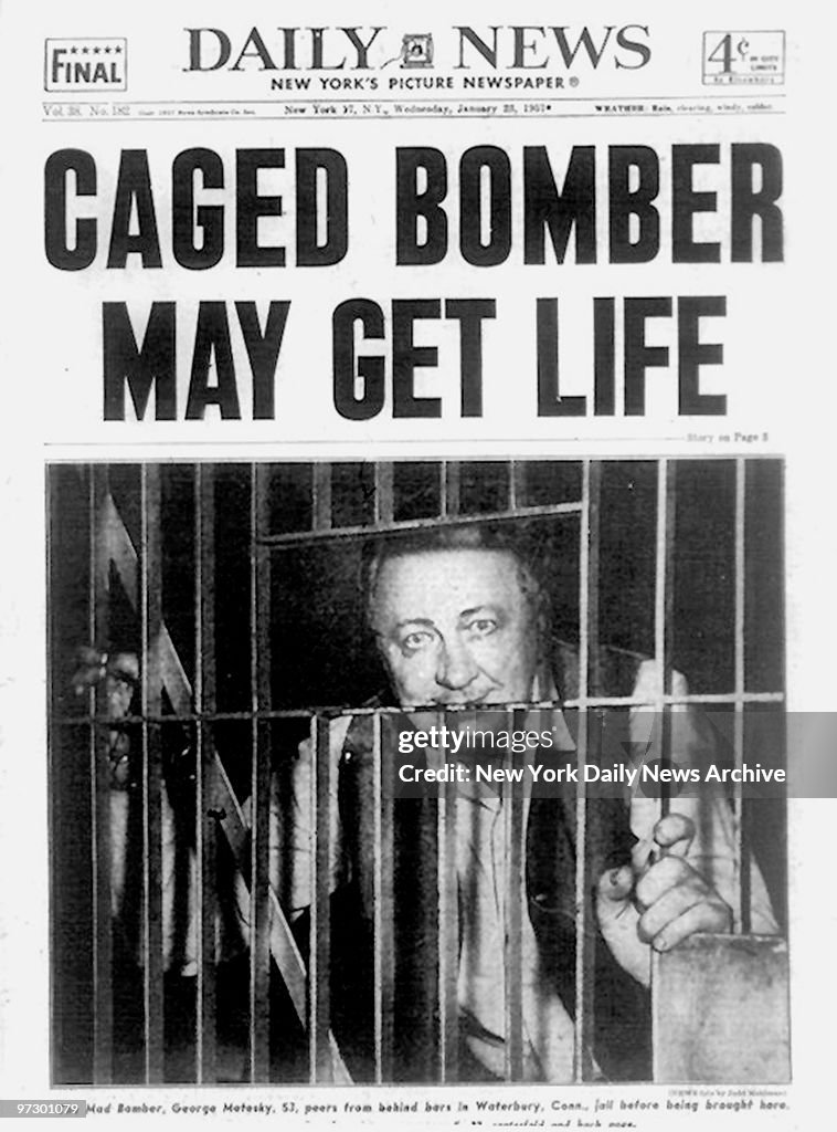 Front Page dor Daily News January 23, 1967. . Headlines. CAG