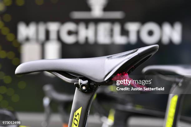 Start / Seat / Scott Bike / Jolien DHoore of Belgium / Team Mitchelson-Scott of Australia / Breast cancer care campaign / Illustration / during the...