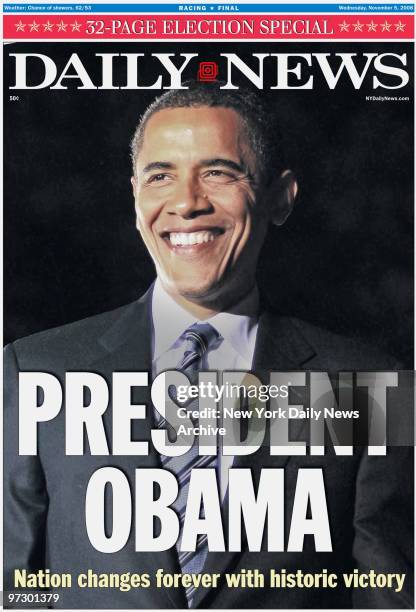 Daily News FRONT PAGE, election special edition November 5 Headline: PRESIDENT OBAMA, Barack Obama