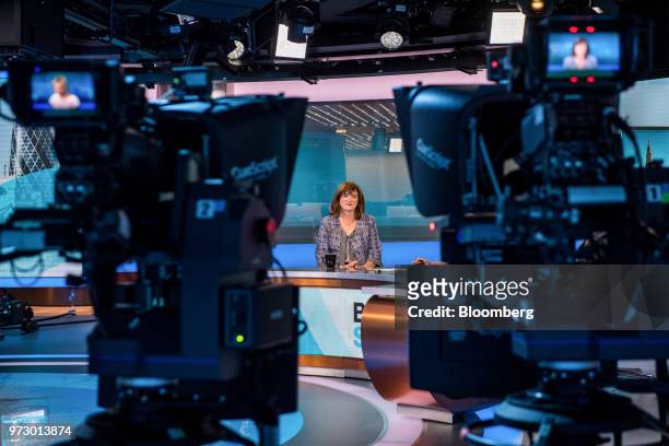 Nicky Morgan, U.K. Treasury committee chair and Conservative Party lawmaker, pauses during a Bloomberg Television interview in London, U.K., on...