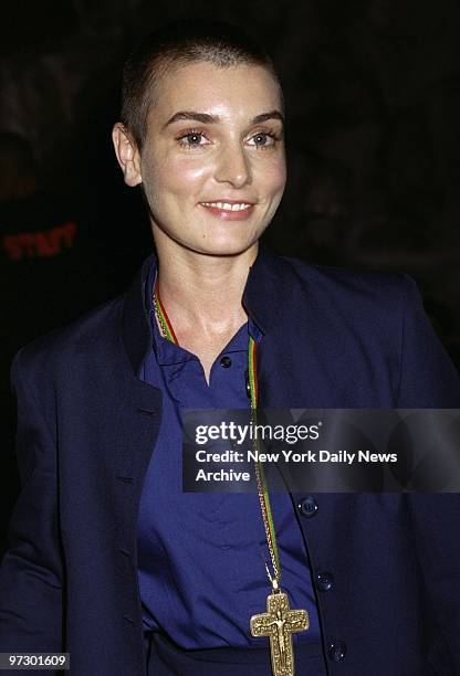 Singer Sinead O'Connor attends the release party for her new album, "Faith and Courage," at the Lava Lounge.