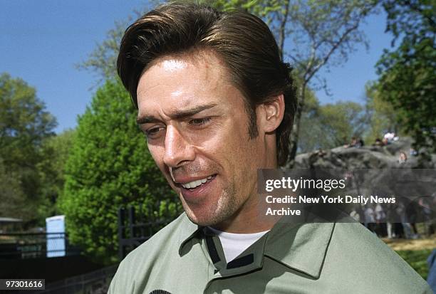 New York Giants' defensive back Jason Sehorn is on hand at the Wollman Rink in Central Park for the 8th Annual "Kids for Kids" carnival to benefit...
