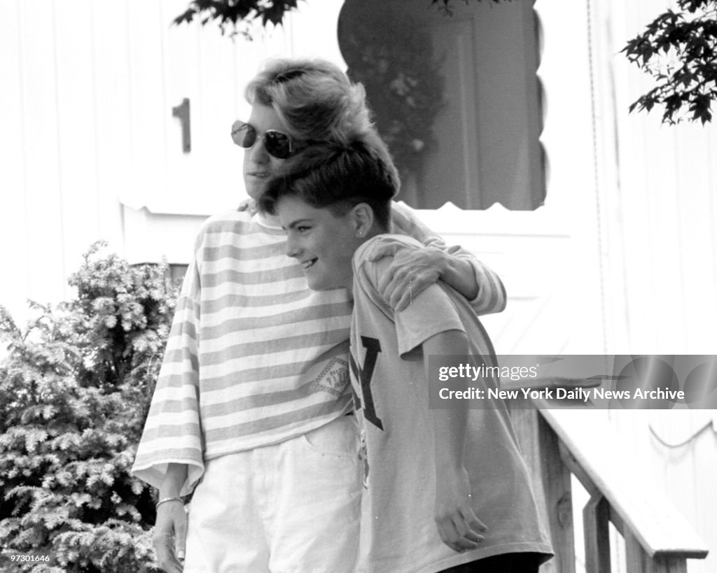 Mary Jo Buttafuoco with her son Paul in front of their home in... News