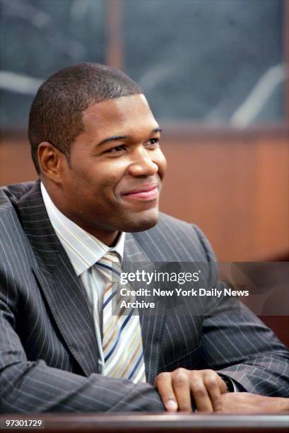 New York Giants' defensive end Michael Strahan attends the last day of divorce proceedings with his estranged wife, Jean, at Essex County Family...
