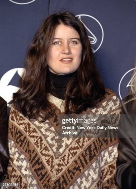 Singer-songwriter Paula Cole is on hand to announce the nominees at the 40th annual Grammy Awards nominations at Radio City Music Hall.