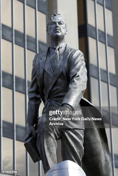 Memorial statue of Adam Clayton Powell Jr. Is unveiled in a ceremony in front of the state office building bearing his name on 125th St. In Harlem.