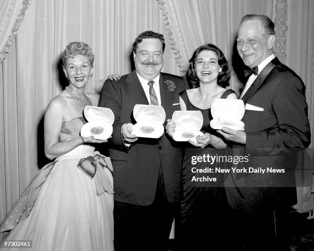 Mary Martin, Best Actress for musical "Sound of Music," Jackie Gleason, Best Actor for musical "Take Me Along," Anne Bancroft, Best Dramatic Actress...