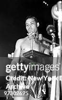 Joe Louis vs Max Schmeling II, About as emotionless as the corner of a house, Joe Louis weighs-in for title bout at Yankee Stadium.