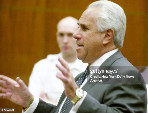 Defense attorney Harold Levy argues for mercy for his client, disgraced ex-cop Joseph Gray, at the sentencing in Brooklyn Supreme Court. But the...