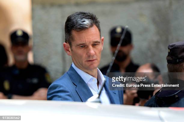 Inaki Urdangarin is seen leaving Court after receiving the notification of his entry into prison after beeing sentenced to five years and 10 months...