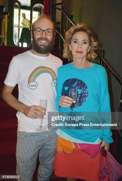 Agatha Ruiz de la Prada and Tristan Ramirez attend 'Japanese Club Award For the Best Creative Sushi' on June 12, 2018 in Madrid, Spain.