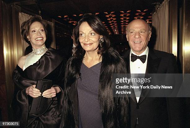Mary Tyler Moore , Diane von Furstenberg and Barry Diller arrive for Time magazine's 75th anniversary party at Radio City Music Hall.