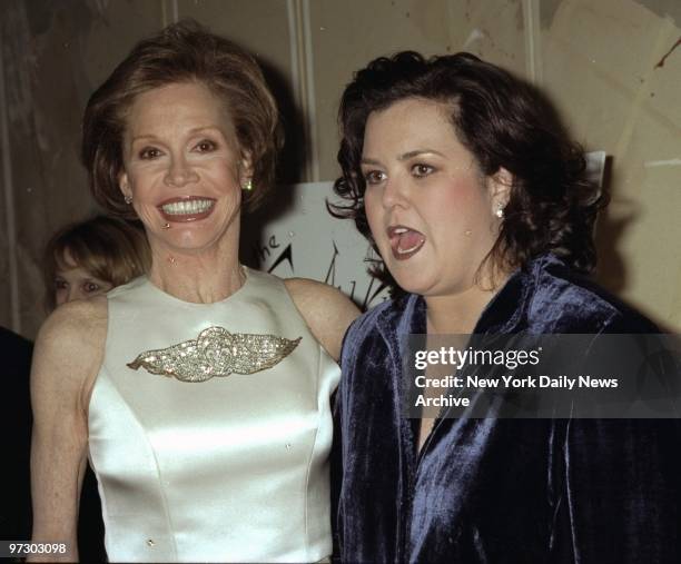 Mary Tyler Moore and Rosie O'Donnell attending fund-raiser for O'Donnell's charity "For All Kids" at the Marriott Marquis Hotel.
