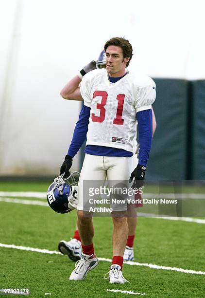 New York Giants' Jason Sehorn is ready for a workout at a practice session for Sunday's NFC Championship Game against the Minnesota Vikings.