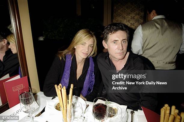 Gabriel Byrne and friend Arianne Brown share a table at the opening of Feinstein's at the Regency.